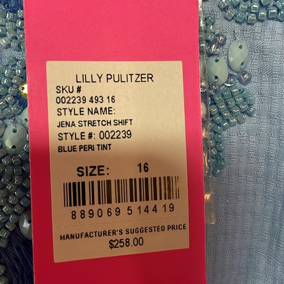 NWT Lilly Pulitzer Beaded Jena Stretch Shift. SIZE 16 - Picture 5 of 6